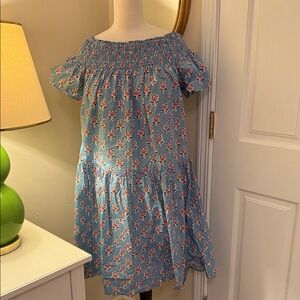 Marea Chic Blue Floral Off-Shoulder Mini Dress